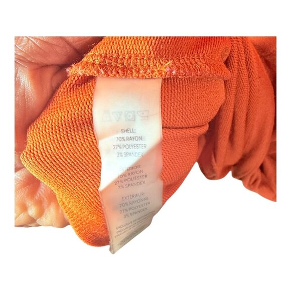 Calvin Klein Orange Zip-Front Knit Dress - Long Sleeve Casual Midi with Pockets - Picture 11 of 12